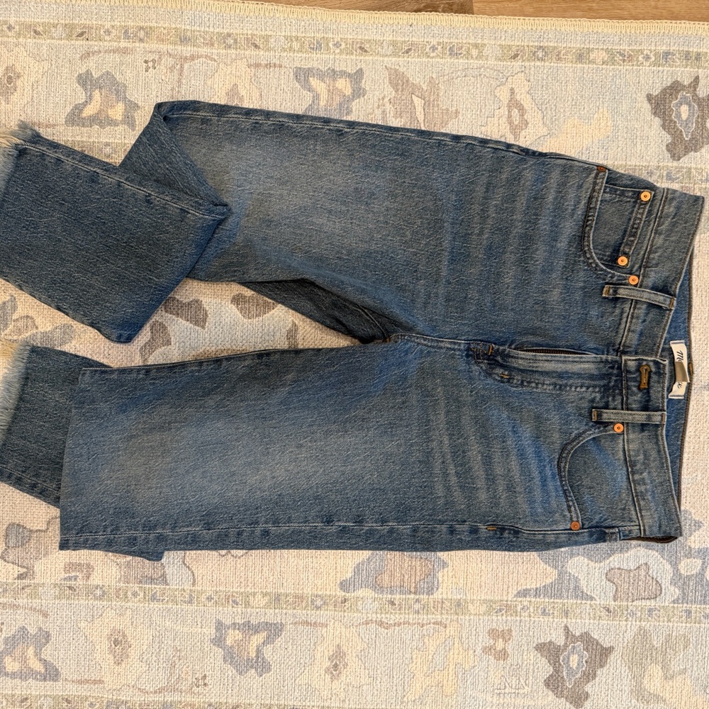 Madewell Blue Ankle & Cropped Jeans with Distressed Details